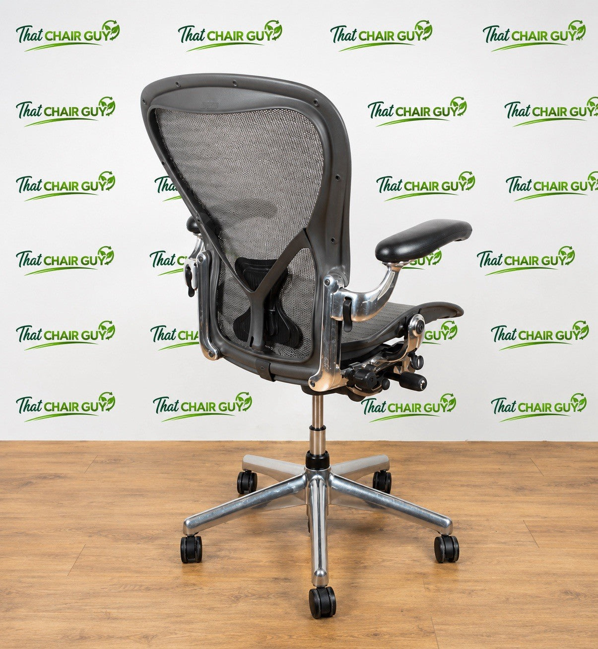 Herman Miller Aeron Classic Size B Polished Aluminium Fully Adjustable Chair