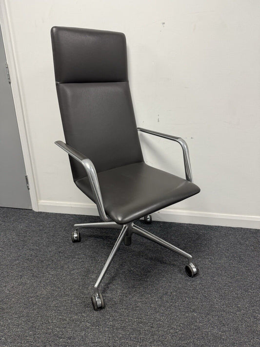 Brunner Finasoft High Back Executive grey leather chair