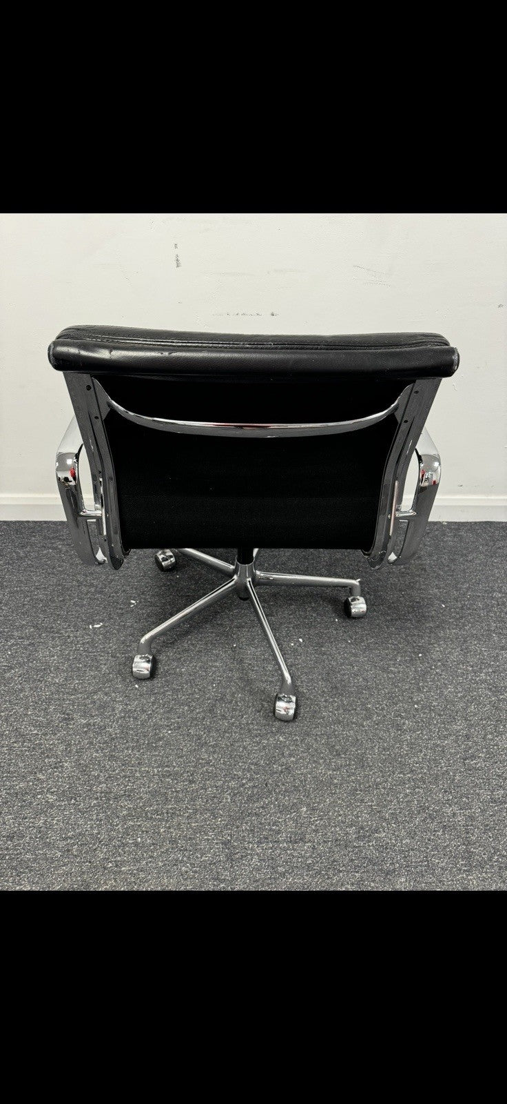 AUTHENTIC Vitra Charles Eames EA217 Soft Pad Chair BLACK LEATHER ICONIC