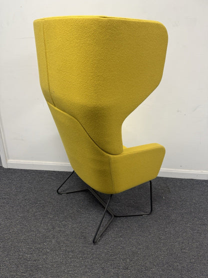 Ocee Design Harc Tub High Back Skid Frame In Yellow Fabric