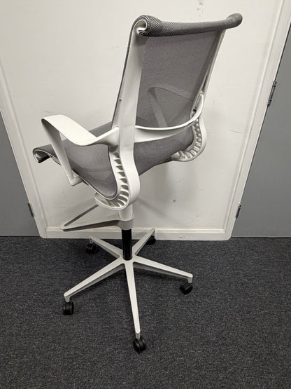 Herman Miller Setu Draughtsman Chair – Grey Mesh Ergonomic Designer Office Chair