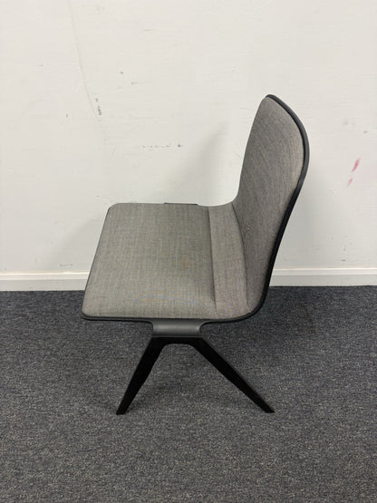 🪑 Brunner A-Chair – Modern Designer Chair – Grey Upholstered – Black Frame