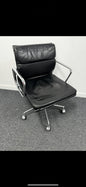 AUTHENTIC Vitra Charles Eames EA217 Soft Pad Chair BLACK LEATHER ICONIC