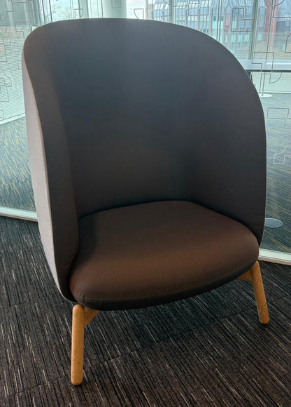 +Halle Nest Chair Lounge Armchair Modern Designer Office Reception Seating Grey