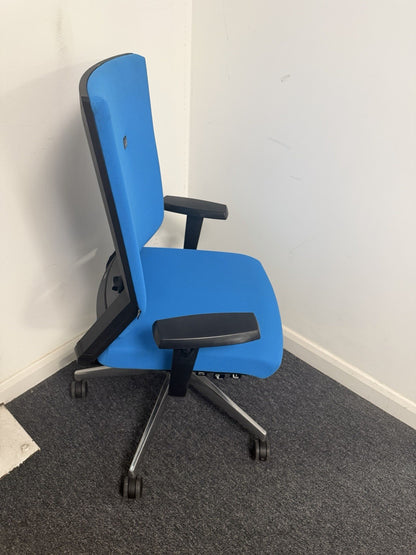 Elite I-Sit Ergonomic Office Chair Blue Fabric Adjustable Arms Task Office Chair