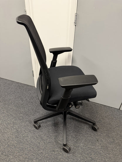 Steelcase Think V2 Operator Chair, Adjustable Lumbar Support, Black Mesh / Fa...