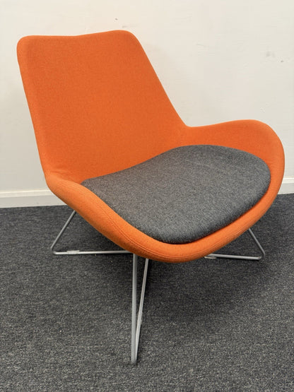 Orangebox AVI 03 Collaborative Feature Chair In Jaffa Orange Mineral Grey Seat