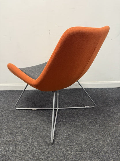 Orangebox AVI 03 Collaborative Feature Chair In Jaffa Orange Mineral Grey Seat