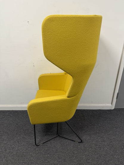 Ocee Design Harc Tub High Back Skid Frame In Yellow Fabric