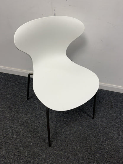 Frovi Ego Stacking Chairs – White Seat Shell – Modern Office / Conference