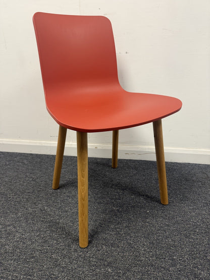 Vitra HAL RE In Brick Red 2019 Wood Dining Chair in excellent condition 