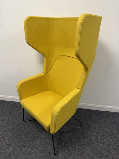 Ocee Design Harc Tub High Back Skid Frame In Yellow Fabric