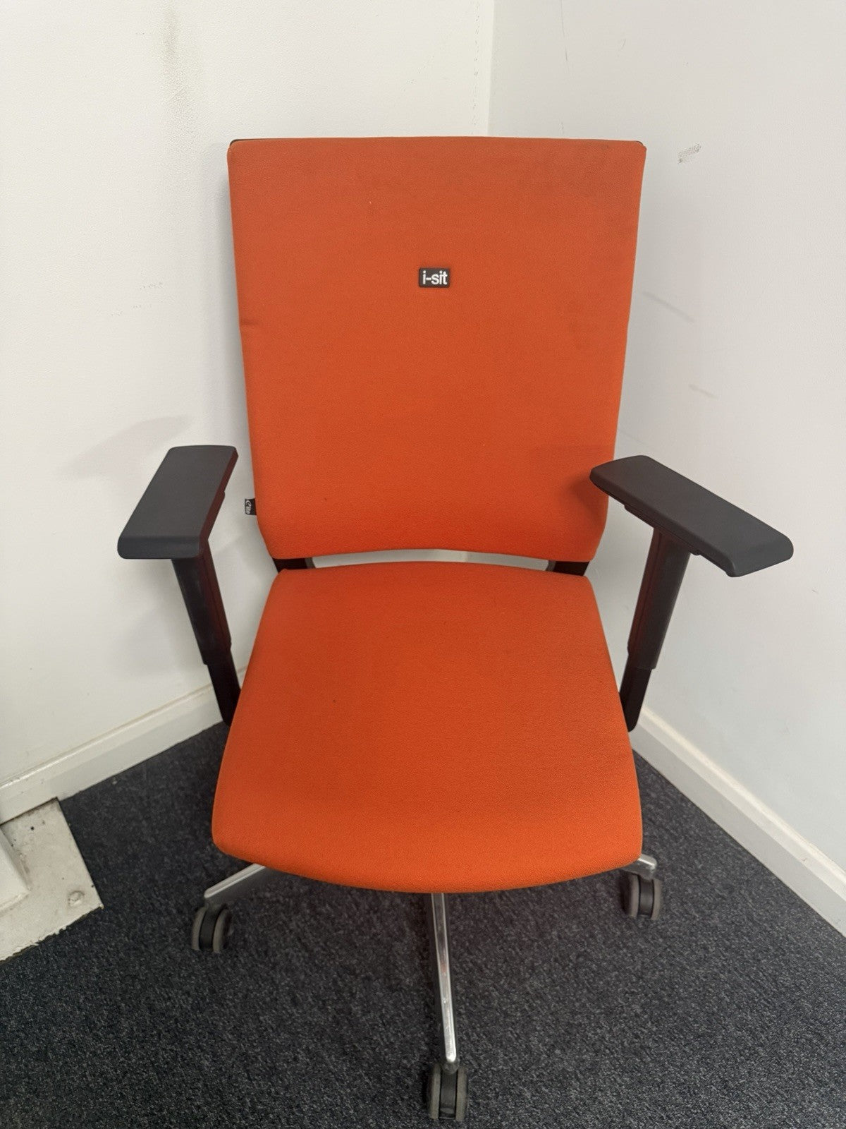 Elite i-Sit Orange Ergonomic Office Task Chair | Adjustable Arms | Swivel