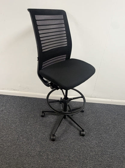 Steelcase Think V2 Draughtsman Chair Black Mesh Ergonomic Office Laboratory VGC