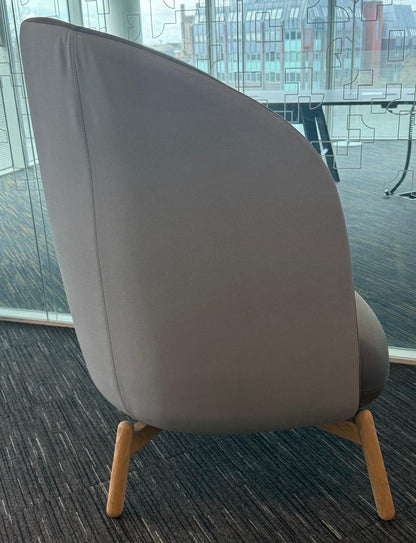 +Halle Nest Chair Lounge Armchair Modern Designer Office Reception Seating Grey